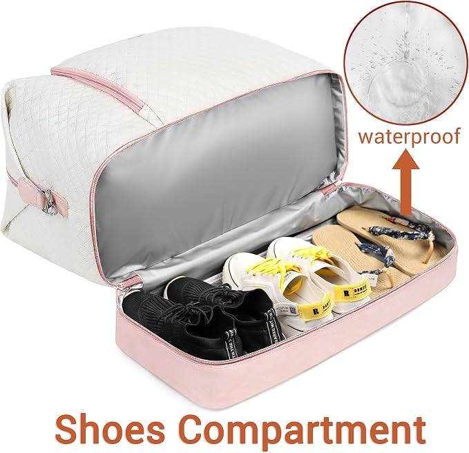 TIBES Travel Weekender Bag for Women, Overnight Bag with Shoe Compartment | 3PCS Large Travel Duffel Bag for Gym, Travel, Hospital, Business Trip, Carry On Tote, Wet & Dry Separation, Water Resistant - Image 2