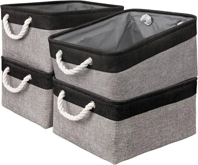 Storage Bins, Storage Cubes Storage Containers for Organizing with Handles for Organizer Bins (15.7 x 11.8 x 8.2 inches) by Sacyic