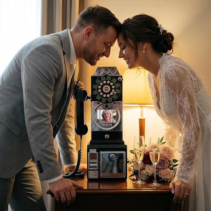 RetroVox Video & Audio Guest Book Wedding Phone Guestbook Creative Easy to Use & Fun Engagements Anniversaries Baby Showers Graduation (A Video Red) - Image 2