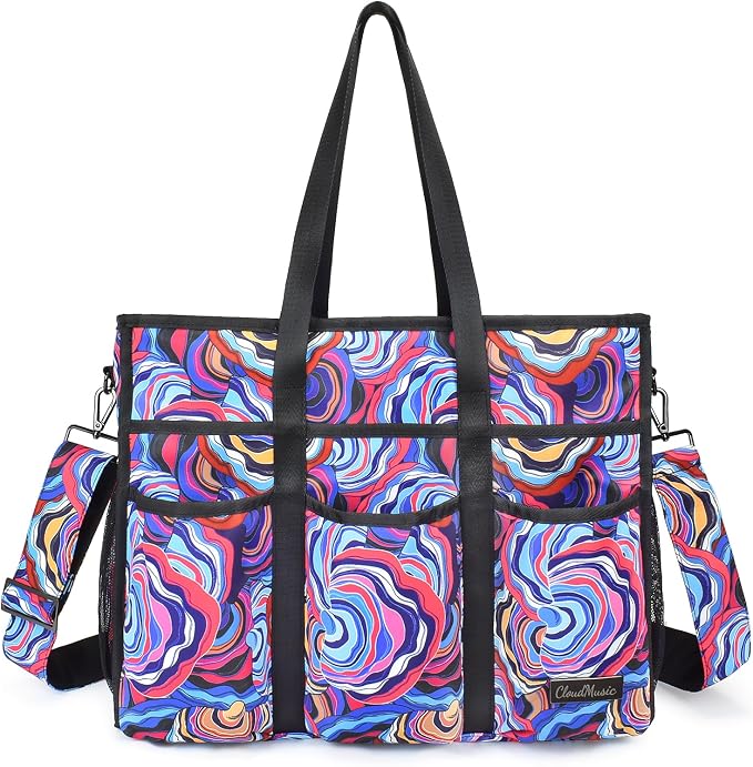 CLOUDMUSIC Large Tote Bag For Women Travel Nurse Teacher Work Waterpoof With Zipper Utility Everything Bags | Travel by CLOUDMUSIC