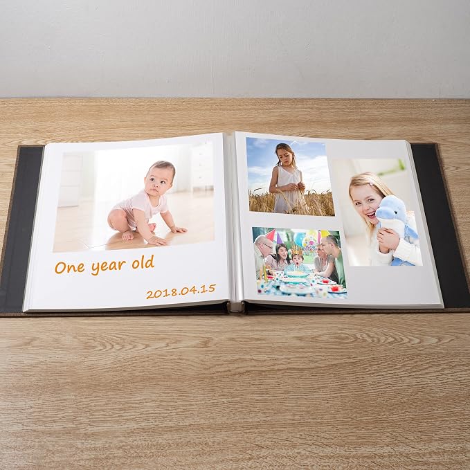 Large Photo Album Scrapbook, Holds 4x6, 8x10 Pictures, Self-Adhesive Pages for Baby, Wedding, Travel & Family Memories, Includes Metallic Pen & Scraper, DIY Memory Book for Gifts 13"x12.8" 60 Pages - Image 2