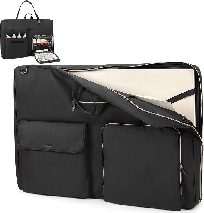 Damero Art Portfolio Case 24 x 36, with Shoulder Strap and Luggage Sleeve | Art Portfolio Bag Case with Reinforced Corners, Artwork Carrying Tote Bag for 4k 8k Sketching and Drawing Painting Supply by Damero
