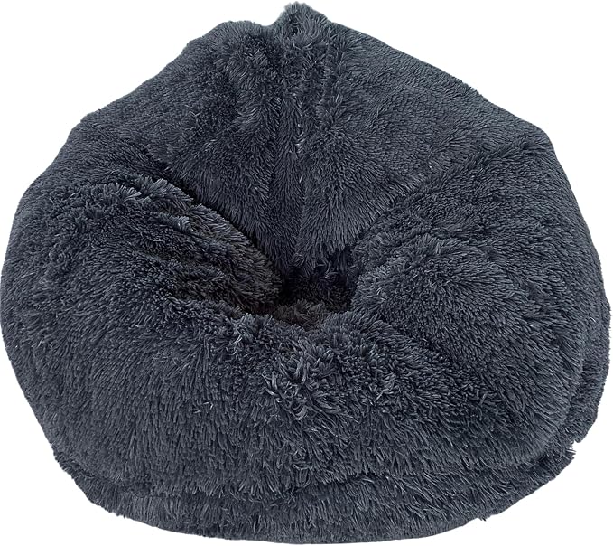 Bean Bag Stuffed Animal Storage Chair Cover (No Filler) for Kids and Adults. Extra Large Bird's Nest Beanbag Memory Foam Soft Premium (Castlerock Grey, 3.5 ft (Cover Only)) by Delmach