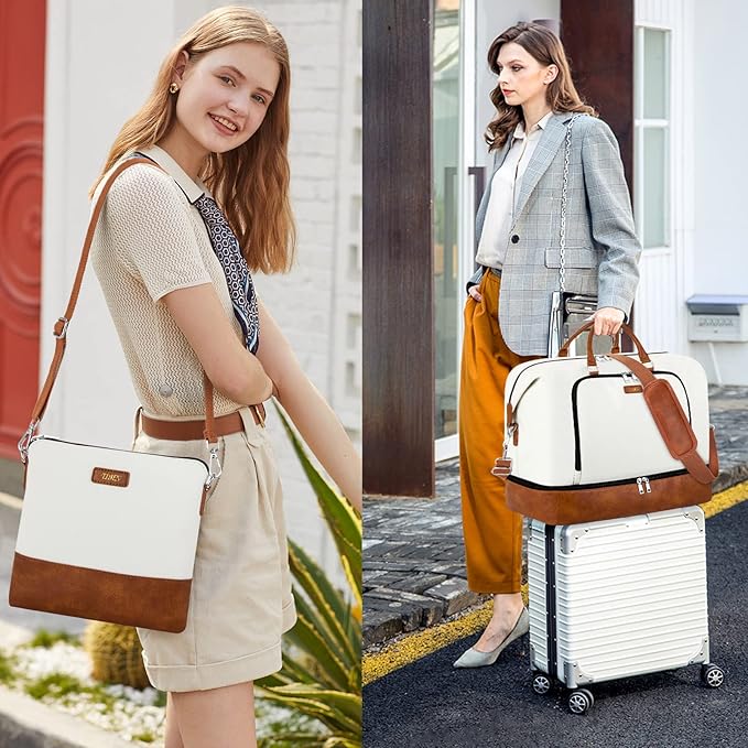 TIBES Travel Weekender Bag for Women, Overnight Bag with Shoe Compartment | 3PCS Large Travel Duffel Bag for Gym, Travel, Hospital, Business Trip, Carry On Tote, Wet & Dry Separation, Water Resistant - Image 3