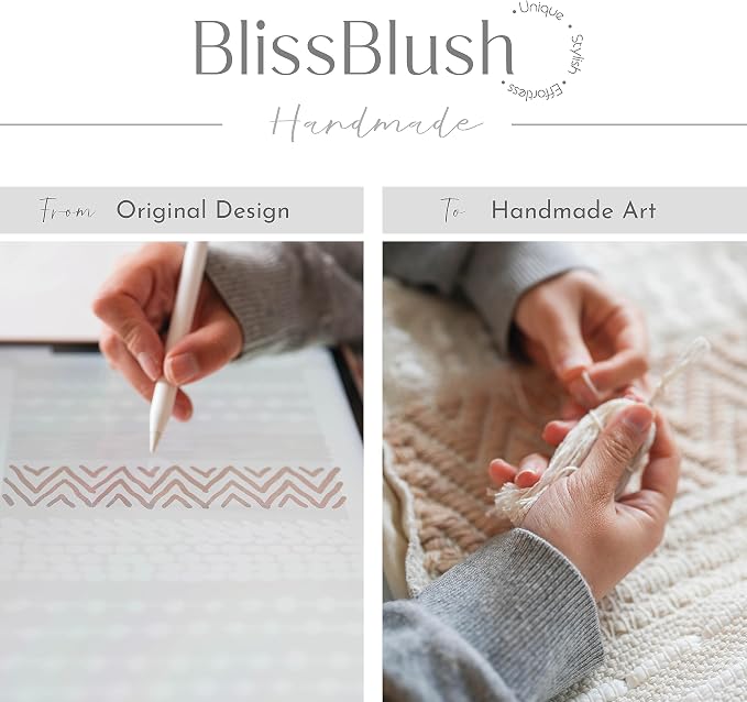 BlissBlush Long Vertical Wall Hanging Tapestry Woven Boho Farmhouse Decor Black Beige Cream Tassel Handmade Wall Art Decoration for Bedroom Living Room Dorm Nursery Apartment, 16x39 INCH - Image 2