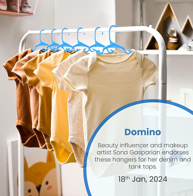 Utopia Home Kids Hangers 60 Pack – 11.5 Inch Baby Closet Hangers Blue | Plastic baby hangers | Fits children's & infant clothes | Gentle on delicate garments - Image 5