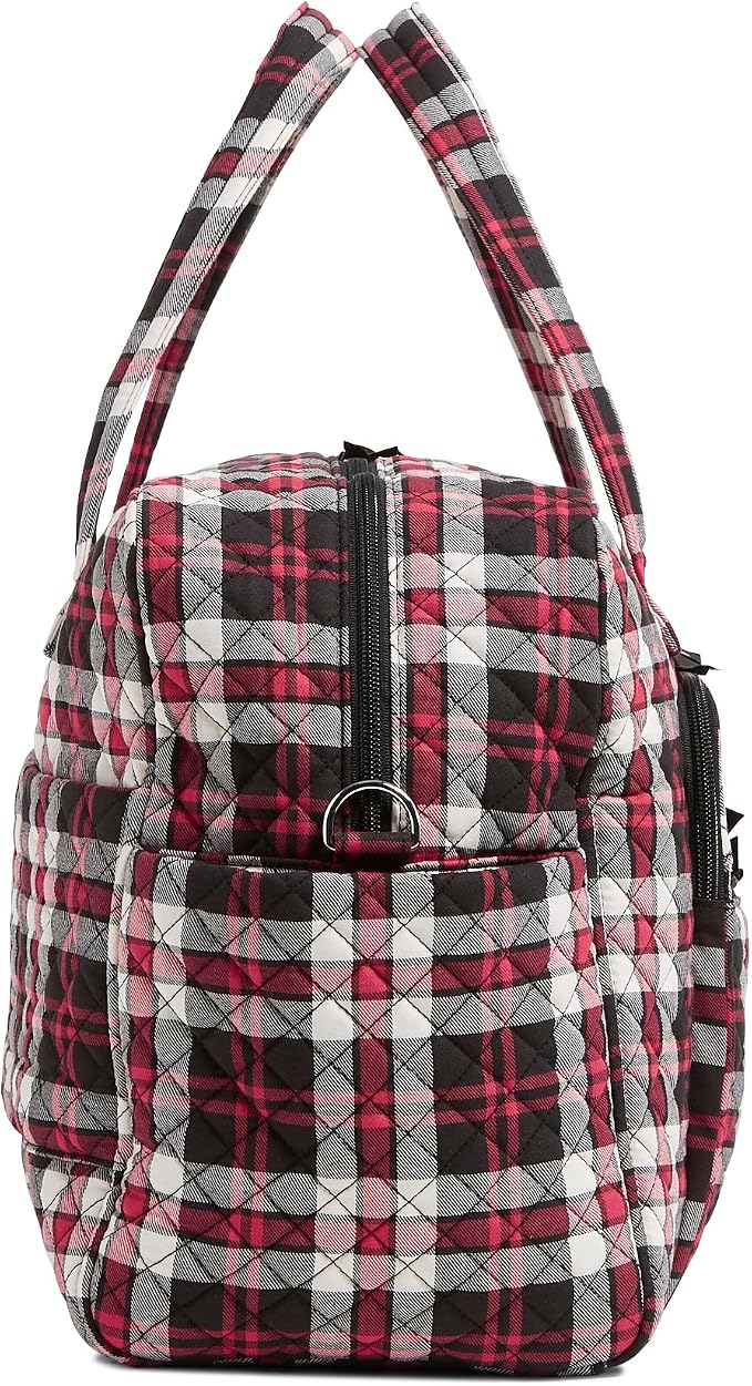 Vera Bradley Women's Cotton Weekender Travel Bag, Fireplace Plaid, One Size - Image 9