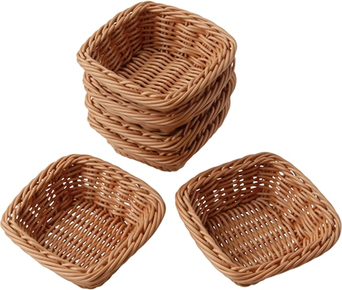 Constructive Playthings Set of Six 5" Square Plastic Woven Baskets for Storage or Sorting by ConstructivePlaythings