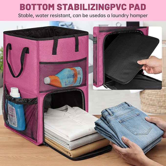 Large Laundry Backpack Bag with 3 Sizes Mesh Wash Bags Total 170L | 2 in 1 Laundry Hamper Basket with Shoulder Straps, Freestanding Laundry Bag for College Dorm, Laundromat, Apartment - Image 8