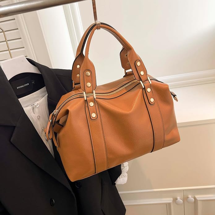 Handbags and Purses for women Vegan Leather Tote Bag for Women Satchel Shoulder Bags Travel Purse with Compartments - Image 3