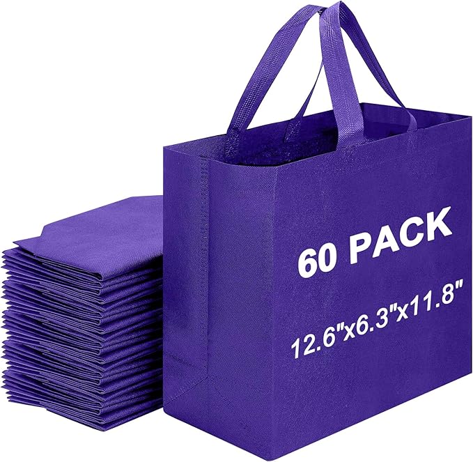 Reusable Grocery Bags 12.6 * 6.3 * 11.8 in - Non Woven Totes Bag with Reinforced Handles, Shopping Bags Bulk by Unknown