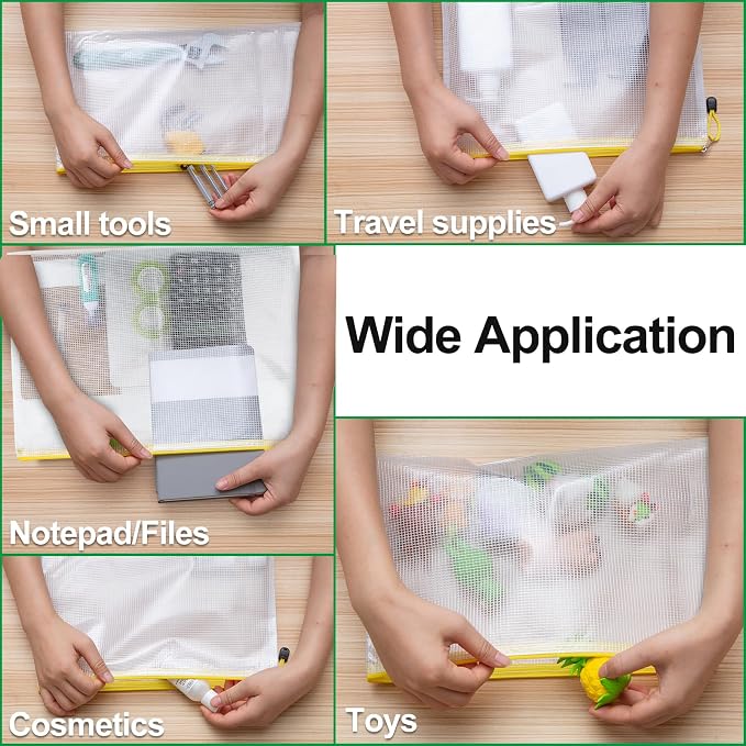 40pcs Mesh Zipper Pouch Bags, 8 Size Zipper Bags | Multi-use Waterproof Mesh Bags for Board Games & Puzzles,Organizing Storage for School Office Supply,Cosmetics Travel Storage - Image 7