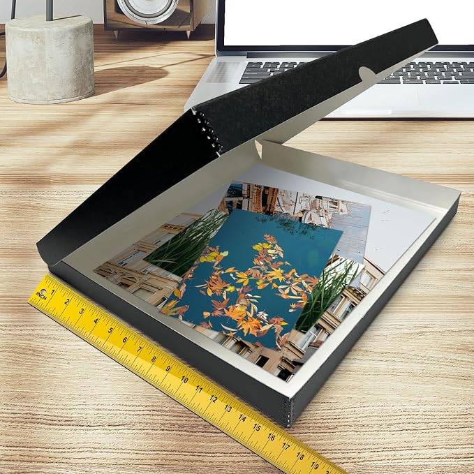 Golden State Art, Clamshell Archival Folio Storage Box 16x20 Inch, Black | Acid-Free Photo Box with Metal Edge Corner, Preserve And Store Paper Documents Cards Prints Arts and Crafts DIY Projects - Image 3
