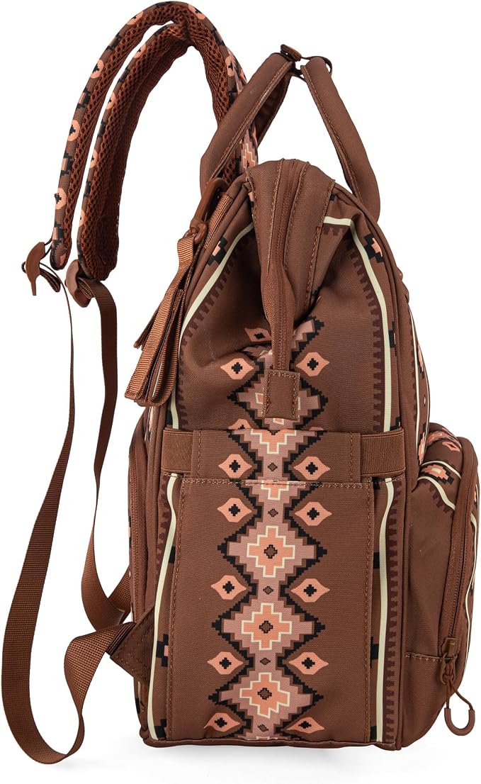 Wrangler Aztec Backpack Organized Daypack Travel Baby Bag with Stroller Strap and Side Bottle Pockets WG2204-9110CM - Image 5