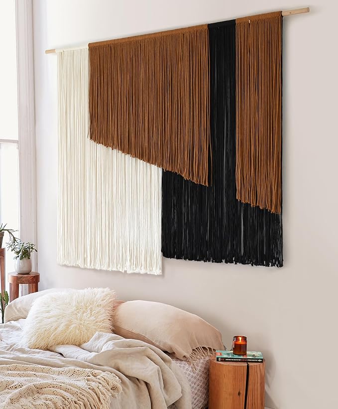 Jakalin Macrame Wall Hanging, Dip Dye Fiber Yarn Art, Boho, 57"x43" | Hand-dyed Cotton, Fine Craftsmanship, Boho Tapestry, Living Room, Bedroom, Nursery, Apartment Decor - Image 4