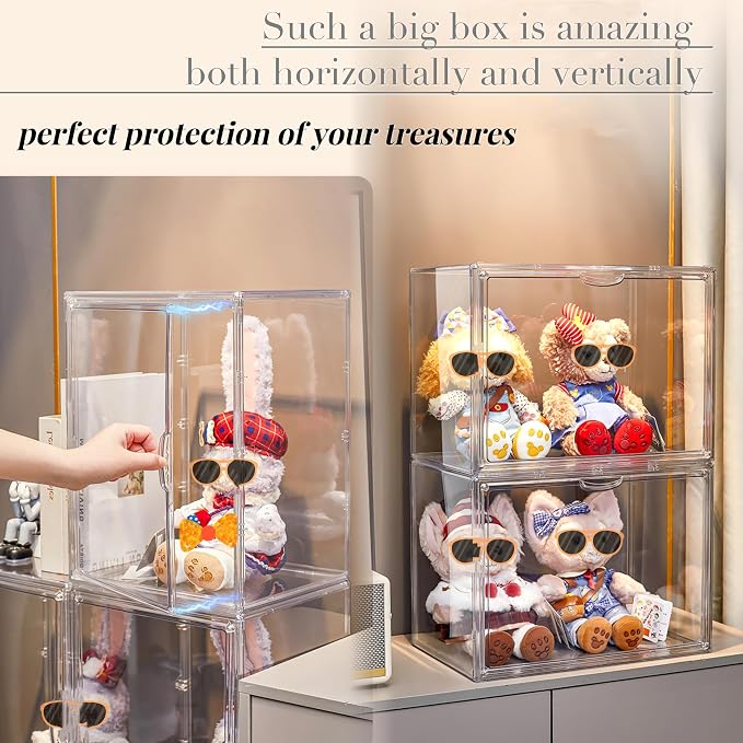 Attelite XXX-Large Acrylic Display Case Boot Shoe Storage Boxes | Boot Display Case With An Adjustable Divider, Clear Shoe Organizer for Sneakers 2 Tiers ,Tool-free Assembly,Magnetic Door - Image 6