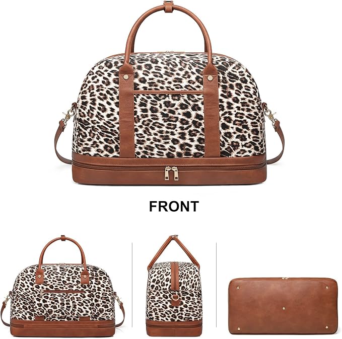 Weekender Bag for Women Canvas Overnight Bag Large Travel Tote Bag Carry on Shoulder Duffle Bag With Shoe Compartment,Perfect for Travel/Daily Use/Birthday Gift … - Image 7