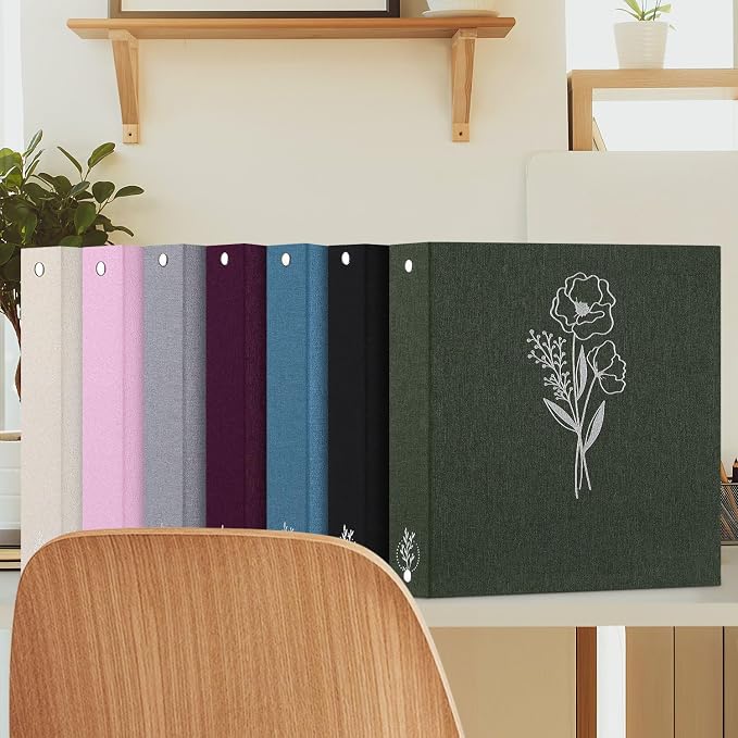 Lanpn 8.5x11 inch Scrapbook Photo Album, Linen Cover Archival Acid Free Top Load 3 Ring Binder Folder Photo Book 8.5 x 11 with 30 Plastic Sleeves 60 Pages (Blue) - Image 7