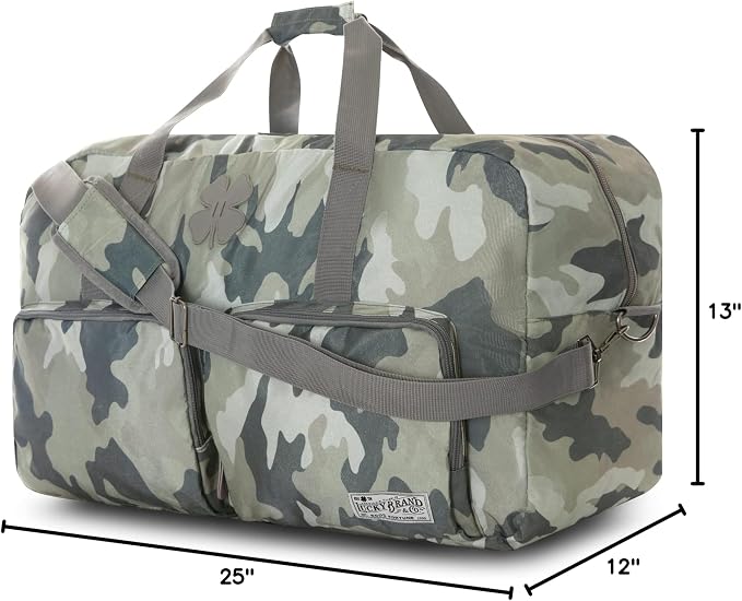 Lucky Brand Large Duffle Bag for Travel, Foldable Weekender Duffel bag | Travel Overnight Duffel bag, Adjustable Shoulder Strap, Front Zip Pockets, Spacious Capacity, Unisex Lightweight Travel Bag - Image 8