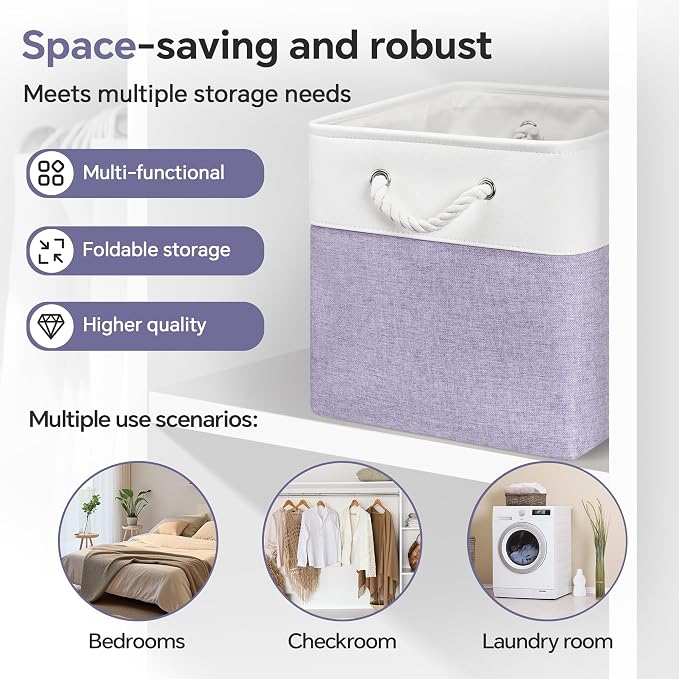ECDYQXVU 13x13x13 Inch Storage Cube Bins Foldable Organizer Baskets 6 Pack | Soft Cotton Handles, Premium EVA Fabric, Hard Cardboard Bottom, Sturdy Metal Rim, Closet Shelf, Living Room, Bedroom, Laundry - Image 6