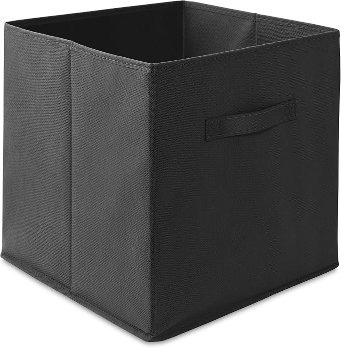 Casafield Set of 12 Collapsible Fabric Cube Storage Bins, Black - 13" Foldable Cloth Baskets for Shelves, Cubby Organizers & More - Image 2