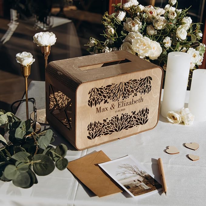 Wedding Guest Book Alternative | Personalized Wedding Guest | Graduation Guest Book | Heart Frame Wedding Guest Book | Wedding Decorations for Reception Inside and Outside | Heart Box (Rectangular) - Image 2