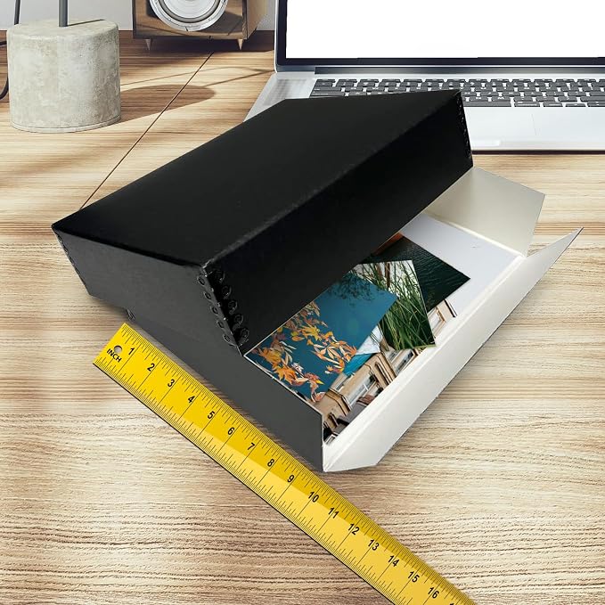 Golden State Art, Drop Front Archival Storage Box, 9.75"x12.75"x3"-Black | Acid-Free 9x12 Museum Photo Storage Box with Metal Edge, Preserve Documents, Prints, Poster, Photographs, Arts And Crafts - Image 4
