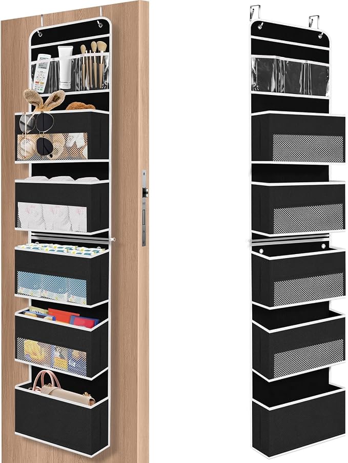 1Pack Over The Door Organizer Large Capacity Hanging Storage Room Organizer | 40 lb Capacity, Ultra-Sturdy, Detachable, Mesh Design with Clear Window, Space-Saving Organizer for Pantry, Nursery & Closet by SpaceHacks