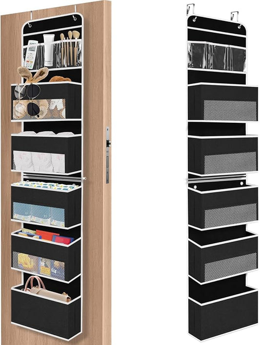 1Pack Over The Door Organizer Large Capacity Hanging Storage Room Organizer | 40 lb Capacity, Ultra-Sturdy, Detachable, Mesh Design with Clear Window, Space-Saving Organizer for Pantry, Nursery & Closet by SpaceHacks