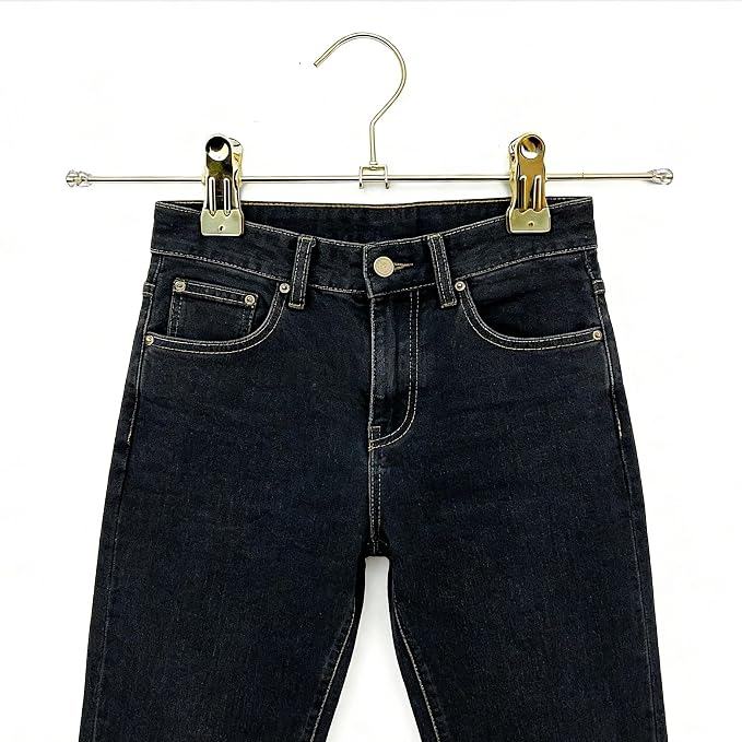 13.8" Gold Metal Wire Clips Hangers with Adjustable Clips - 30 Pack Pants Hangers with Clips Metal Perfect for Pants Trouser Underwear Bottom Clothes Heavy Duty Space Saving Closet Organization - Image 7