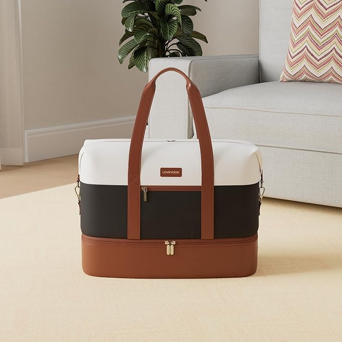 LOVEVOOK Weekender Bag for Women, Large Duffle Bag for Travel with 2 Packing Cubes, Carry on Overnight Bag with Shoe Compartment, Mom Hospital Bags for Labor and Delivery - Image 2