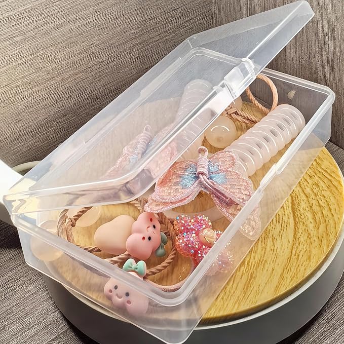 19 Pack Rectangular Clear Plastic Storage Containers | Hinged Lid, For Beads and Small Craft Items, 5.7 x 3.35 x 1.38 inch - Image 6