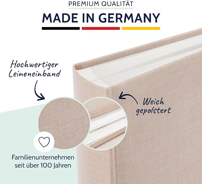 goldbuch 24605 Summertime Trend 2 Photo Album with 60 White Pages with Parchment Dividers, Memory Album with Linen Cover, Photo Album for Gluing, Beige, 25 x 25 x 4 cm - Image 3