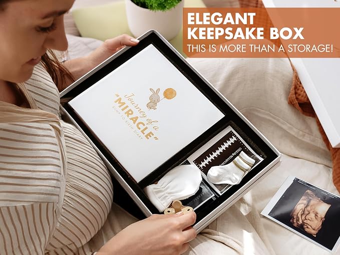 Pregnancy Journal Gift Set for First Time Moms | Pregnancy Memory Book with Keepsake Box, Wax Seal Kit, Clean-Touch Ink Pad and Envelope for the Complete Box - Image 6