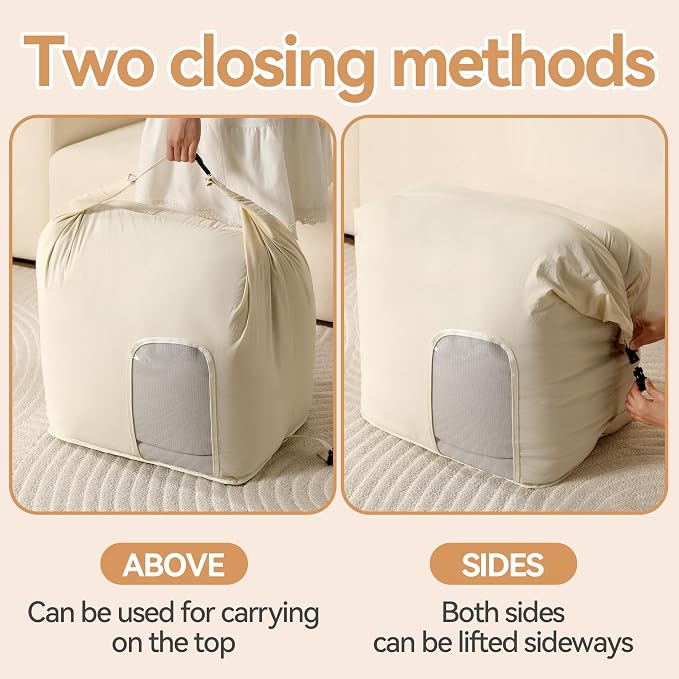 2-Pack Roll Top Comforter Storage Bag,Blanket Storage Bags | Taslon Fabric, Machine Washable, Moisture/Dust/Tear-Resistant. Self-Compression.Clear Window. for Home & Travel - Image 4