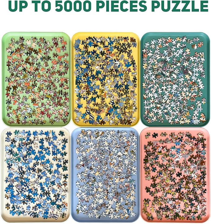 Nariolar 16.9" x 12" Extra-Large Puzzle Sorting Trays Stackable | 6 Pack Puzzle Sorter for Sorting 2000/3000/5000 Puzzle Pieces - Image 2