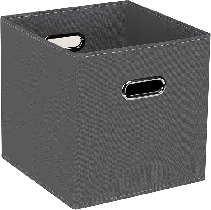 STOREONE Fabric Storage Bins Cubes Baskets Containers-(11X11X11) with Dual Handles for Shelf Closet, Nursery Home ， Bedroom Organizers, Foldable Set of 1 (grey) by STOREONE