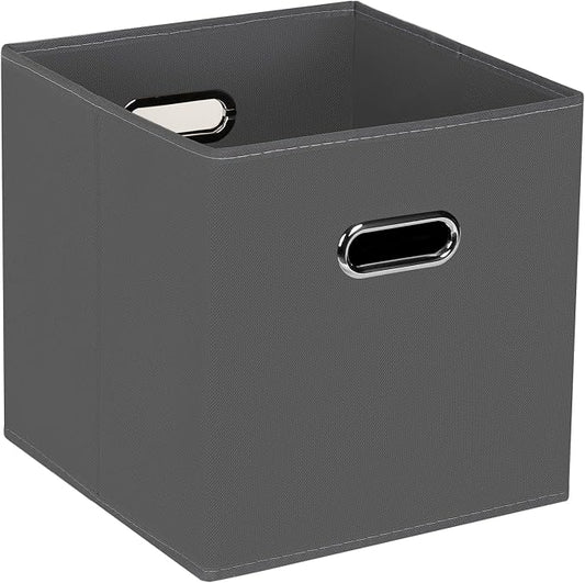 STOREONE Fabric Storage Bins Cubes Baskets Containers-(11X11X11) with Dual Handles for Shelf Closet, Nursery Home ， Bedroom Organizers, Foldable Set of 1 (grey) by STOREONE