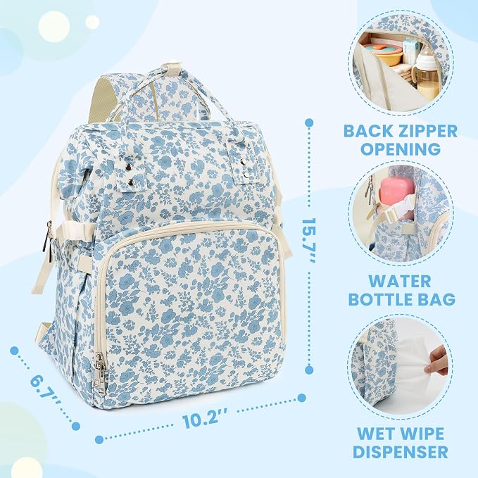 Diaper Bag Backpack,Baby Diaper Bag for Mom,Large Capacity Travel Nappy Bag | Boys Girls with Stroller Straps - Image 3