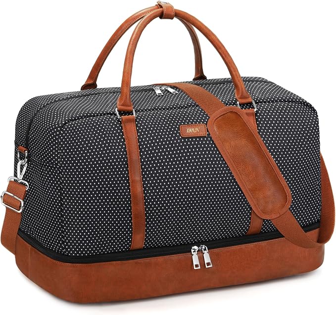Weekender Bags for Women, 21" Travel Duffle Bag with Shoe Compartment | 3PCS Carry On Overnight Large Duffel Bag with Crossbody Bag and Toiletry Bag for Weekend Travel Gym Hospital Business Trip by IBFUN