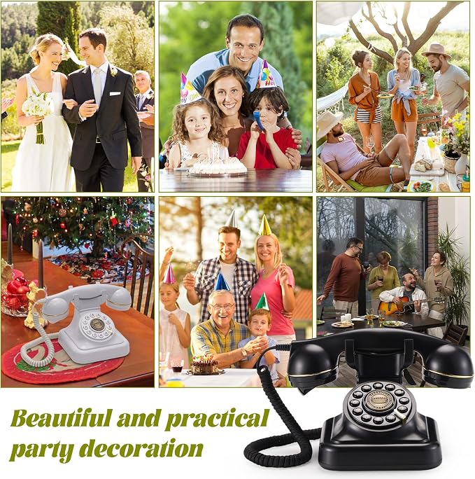 Audio Guest Book Wedding Phone can Record Customized Audio Guest Books for Weddings, banquets and Parties, and it Supports Playing Guests' Voice Message Information on the Device Itself. Black - Image 5