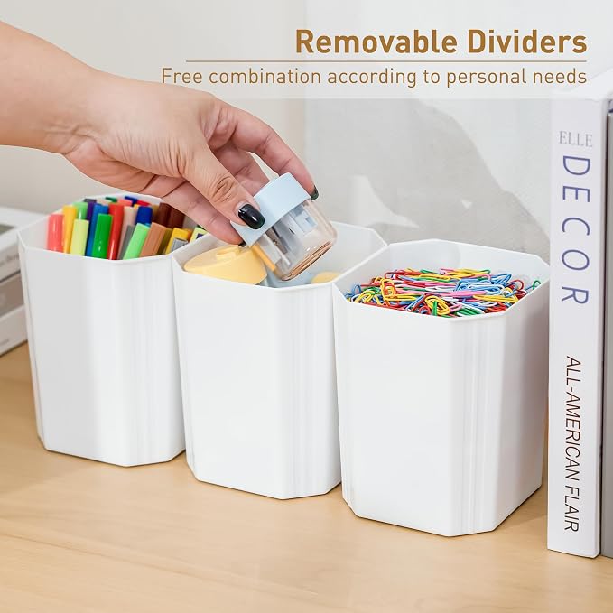 Citylife 17QT 2Packs Clear Craft Organizers and Storage Bins with Lids | Stackable Art Supply Organizer with Tray and 6 Inserts for Markers, Crayons, Pencils, Tools, Playdoh, Coloring Books - Image 4