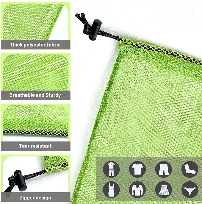 Berlune 36 Pcs 32x24 in Large Laundry Bag Colorful Extra Large Mesh Laundry Bag Bulk with Drawstring Heavy Duty Mesh Machine Washable Drawstring Pouch - Image 3