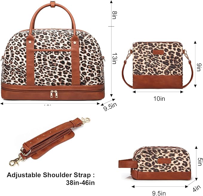 Weekender Bag for Women Canvas Overnight Bag Large Travel Tote Bag Carry on Shoulder Duffle Bag With Shoe Compartment,Perfect for Travel/Daily Use/Birthday Gift … - Image 6