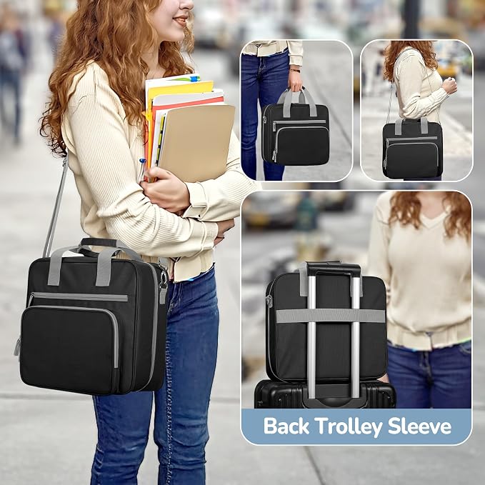 YARWO 2026 Upgraded Zipper Binder 3 Ring Binder Bag with Pencil Pouch | 500 Sheets Capacity, 5-Tab Expanding File Folder, 14” Laptop Padded Sleeve, Shoulder Strap, for College, Office, Home, Black - Image 6