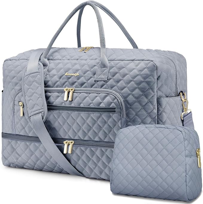Large Women Travel Duffle Bag, Weekender Bags for Women with Shoe Compartment, Carry on Overnight Bag with Toiletry Bag, Gym Duffel Bag with Wet Pocket, Hospital Bags for Labor and Delivery by LUOCIP