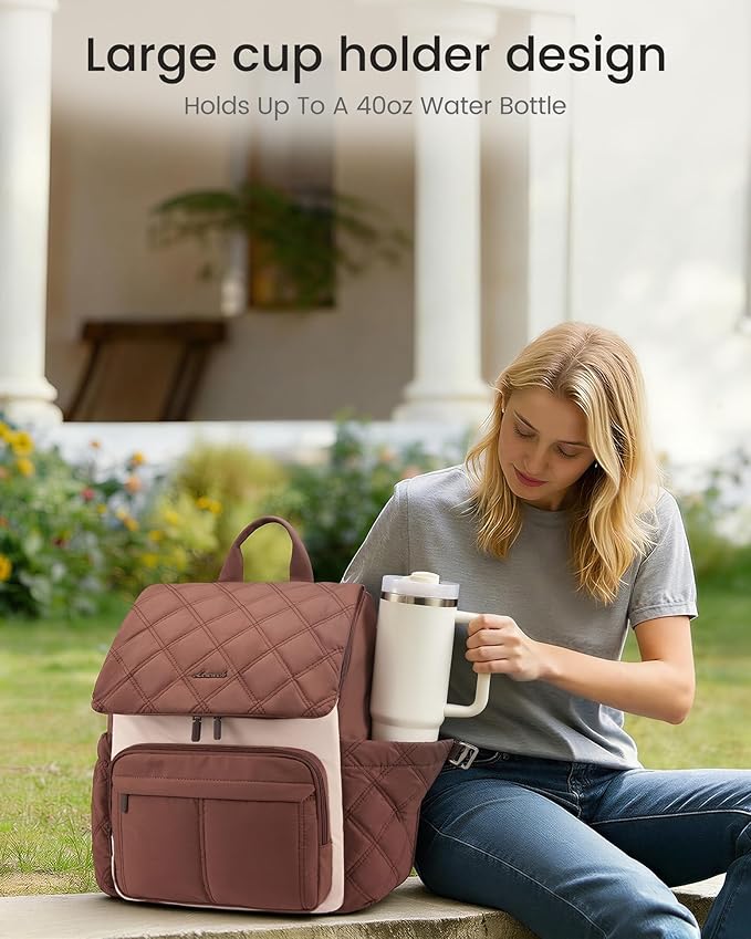 LOVEVOOK Diaper Bag Backpack With Pocket For Large Capacity Cup,Multi-Function Baby Travel Bag For Mom Dad,Waterproof Baby Bag for Boys Girls with Changing Pad,Insulated Bag,Stroller Straps,Purple - Image 2