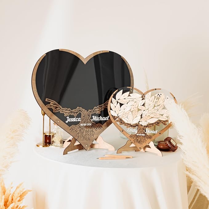 Tree Leaves Guest Book | Personalized Wedding Guest Book Alternative | Personalized Maple Tree and Leaves Wedding Guest Book Alternative | Tree Guest Book for Wedding | Drop Box Guest Book - Image 2