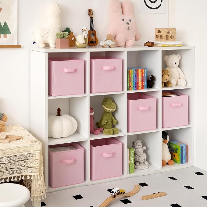 GRANNY SAYS 11 Inch Cube Storage Bins, 6-Pack Storage Cube Organizer, Pink | Collapsible Storage Boxes with Sturdy Handles, Decorative Baskets for Shelves, Closet, Organizing Toys, Clothes - Image 2