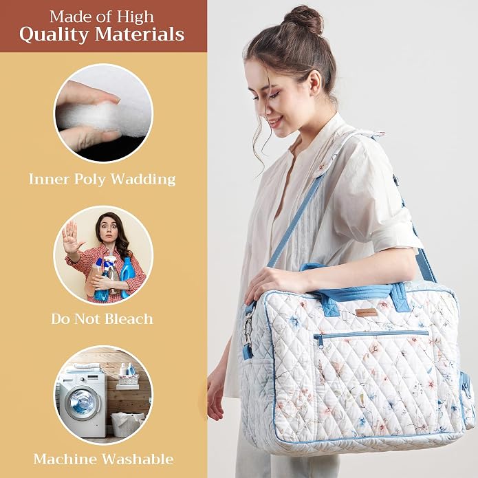 Maison d' Hermine Weekender Bags for Women Cotton Quilted Duffel Overnight Luggage Weekend Bag for Men Gym Gifts Travel | Overnight Luggage Weekend Bag for Men Gym Sports Gifts Duffle bag Business Travellers Trip Spring Summer - Image 3